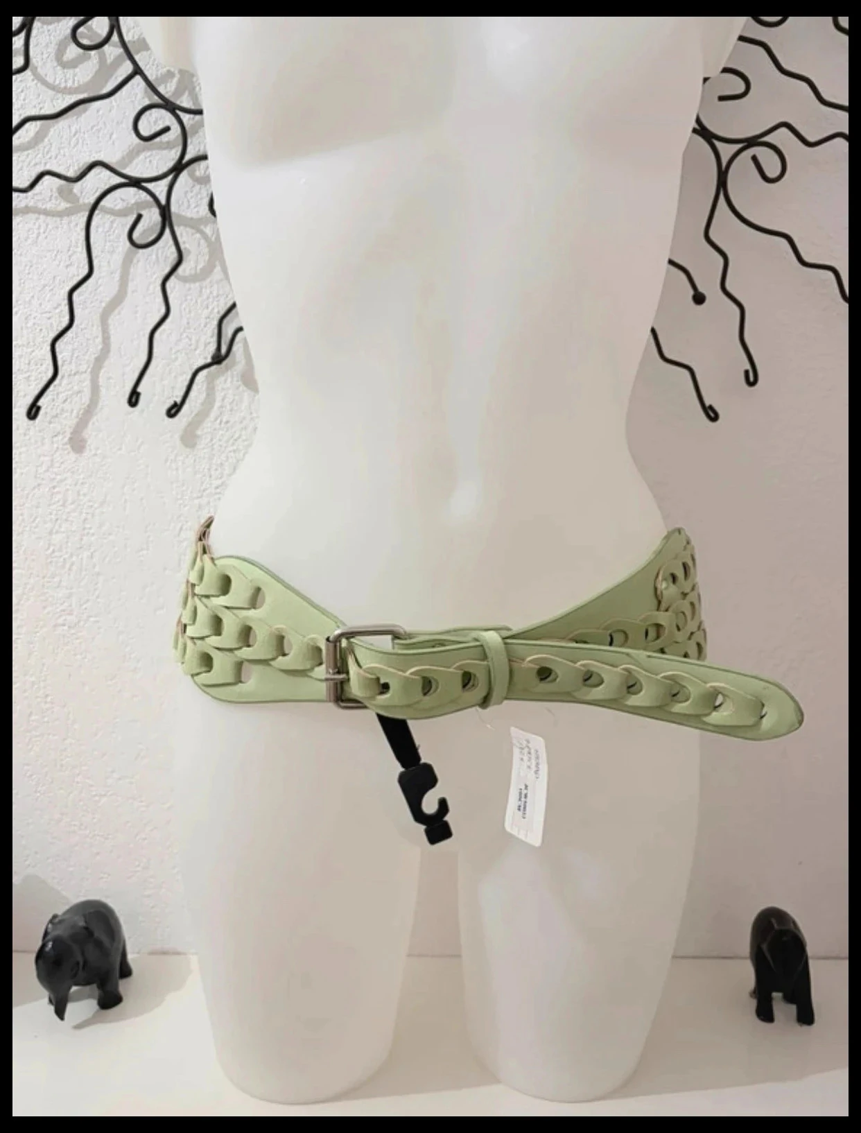 105 cm sage green elastic braided belt – Brand new with tag – photo 5